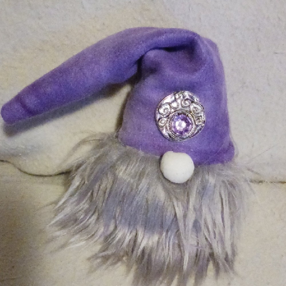 Purple Gnome Hat with Silver Accents